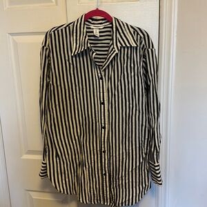 H&M Stripe Button Down Size Medium